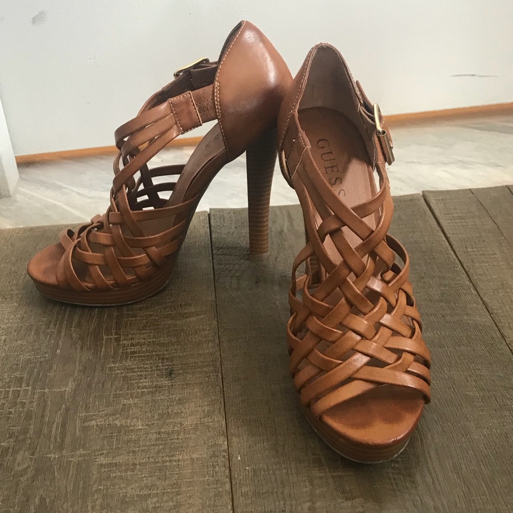 Guess Strappy Leather Heels